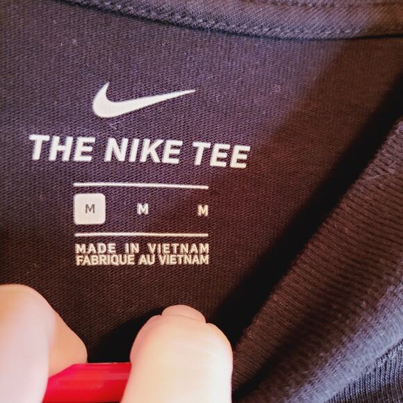 Nike Tech mens black long sleeved classic cotton crewneck tshirt size medium - Picture 2 of 8